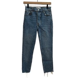 Reformation Serena High Crop Skinny Raw Hem Jeans in Augusta Size 26